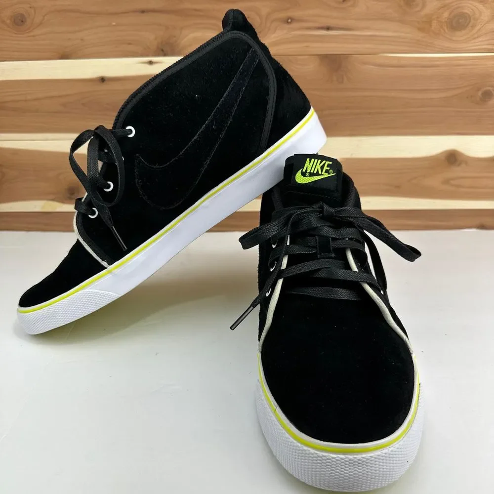 Nike Toki Mid Trainers‎ Suede Leather Mens Black/Green size 12